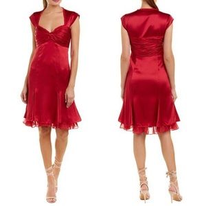 Cinq à Sept red silk dress